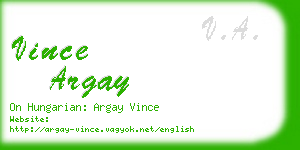 vince argay business card